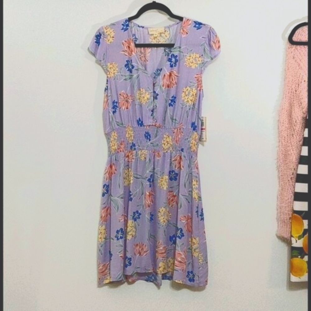 New Bebop Purple Floral dress Size Juniors Large